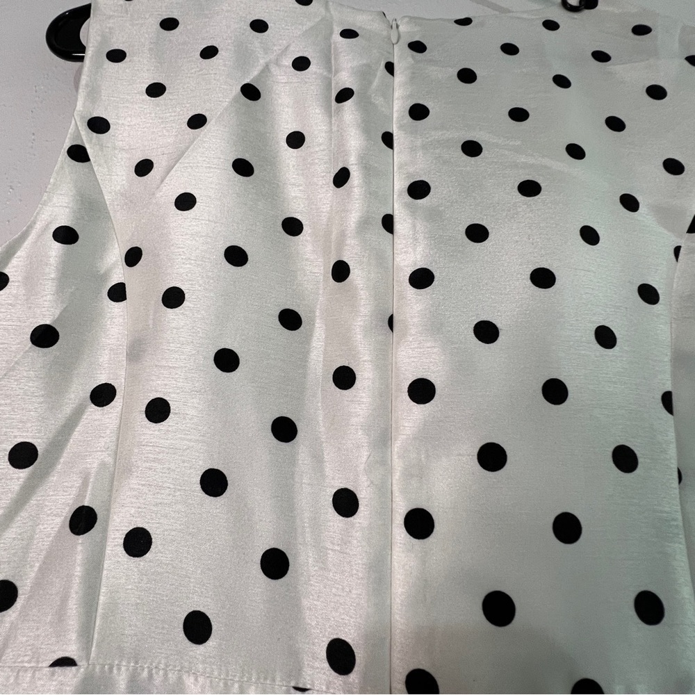 Black Label by Evan Picone white & black sleeveless polka dot dress, Sz 12. EUC. - Picture 4 of 7